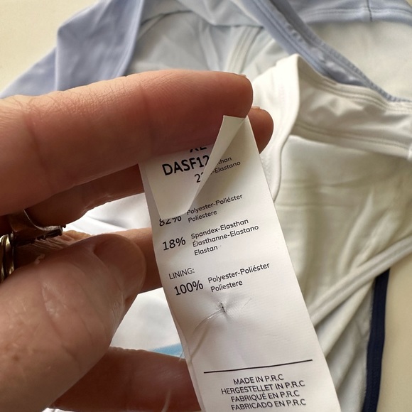 🛍️NWT Cupshe Blue and White One Piece Swimwear with Color Block Design XL - Picture 7 of 9